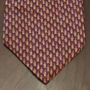 Vintage Britches Of Georgetowne Hand Made Gold Burgundy 100% Silk Made In USA